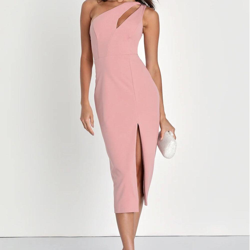 Lulu's Blush Pink One Shoulder Dress